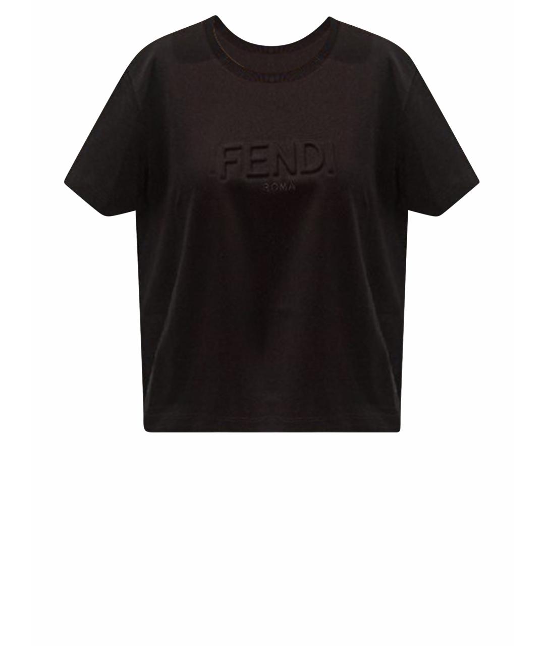 FENDI Черная хлопковая футболка, фото 1
