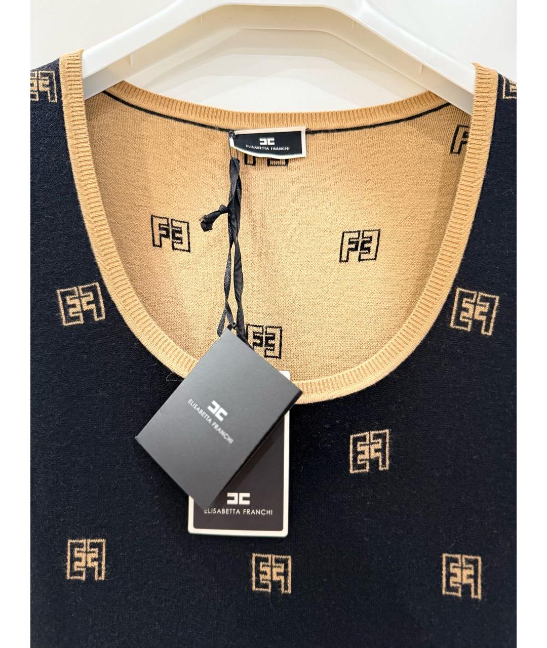 ELISABETTA FRANCHI Черный шерстяной комбинезон, фото 4
