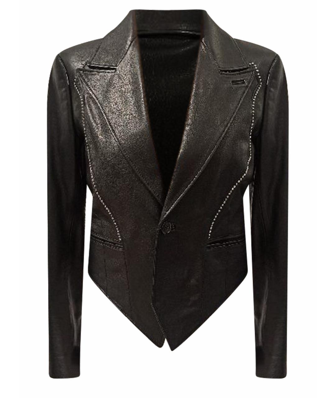 SAINT LAURENT Черный кожаный жакет/пиджак, фото 1