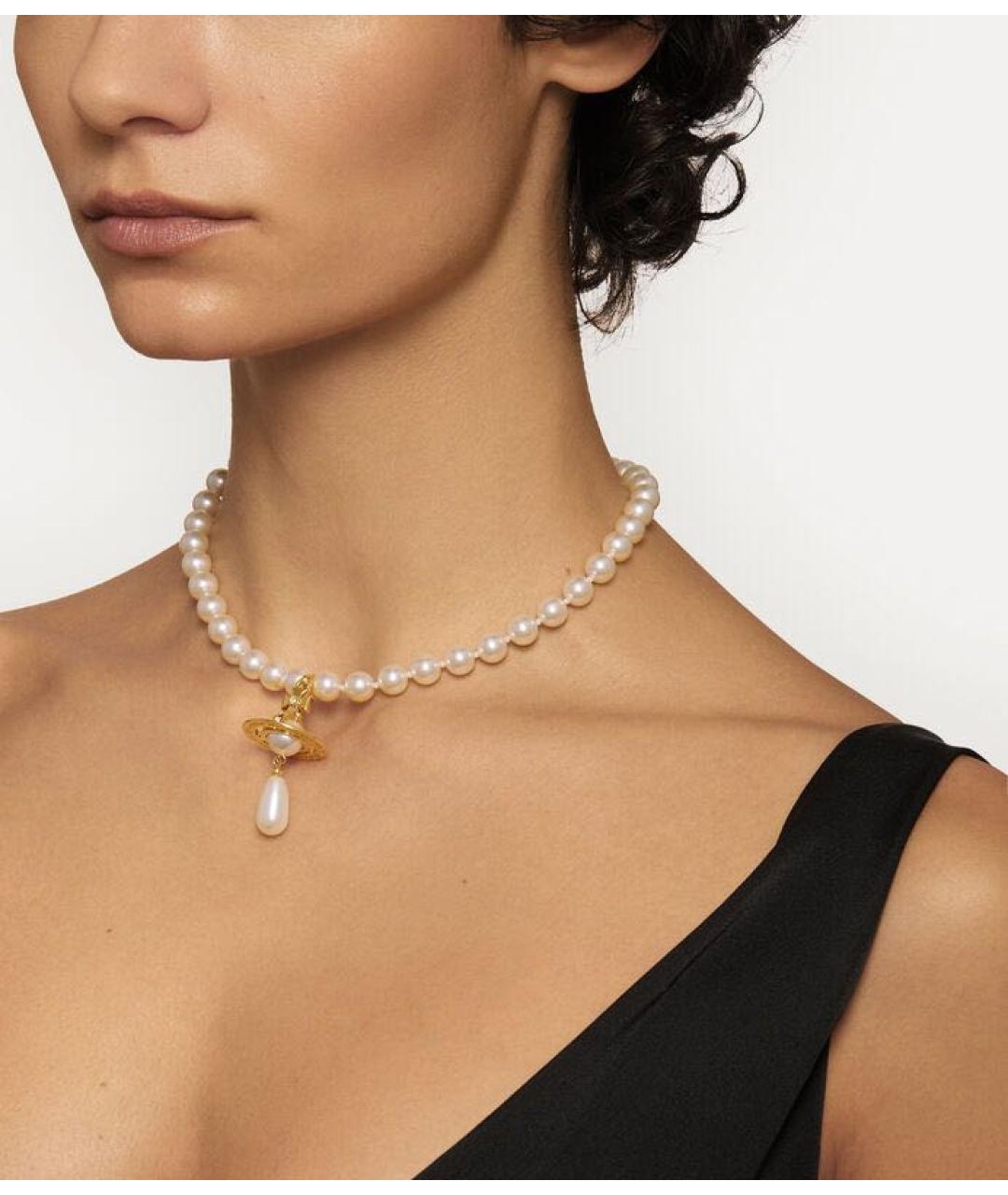 VIVIENNE WESTWOOD Белое жемчужное колье, фото 4