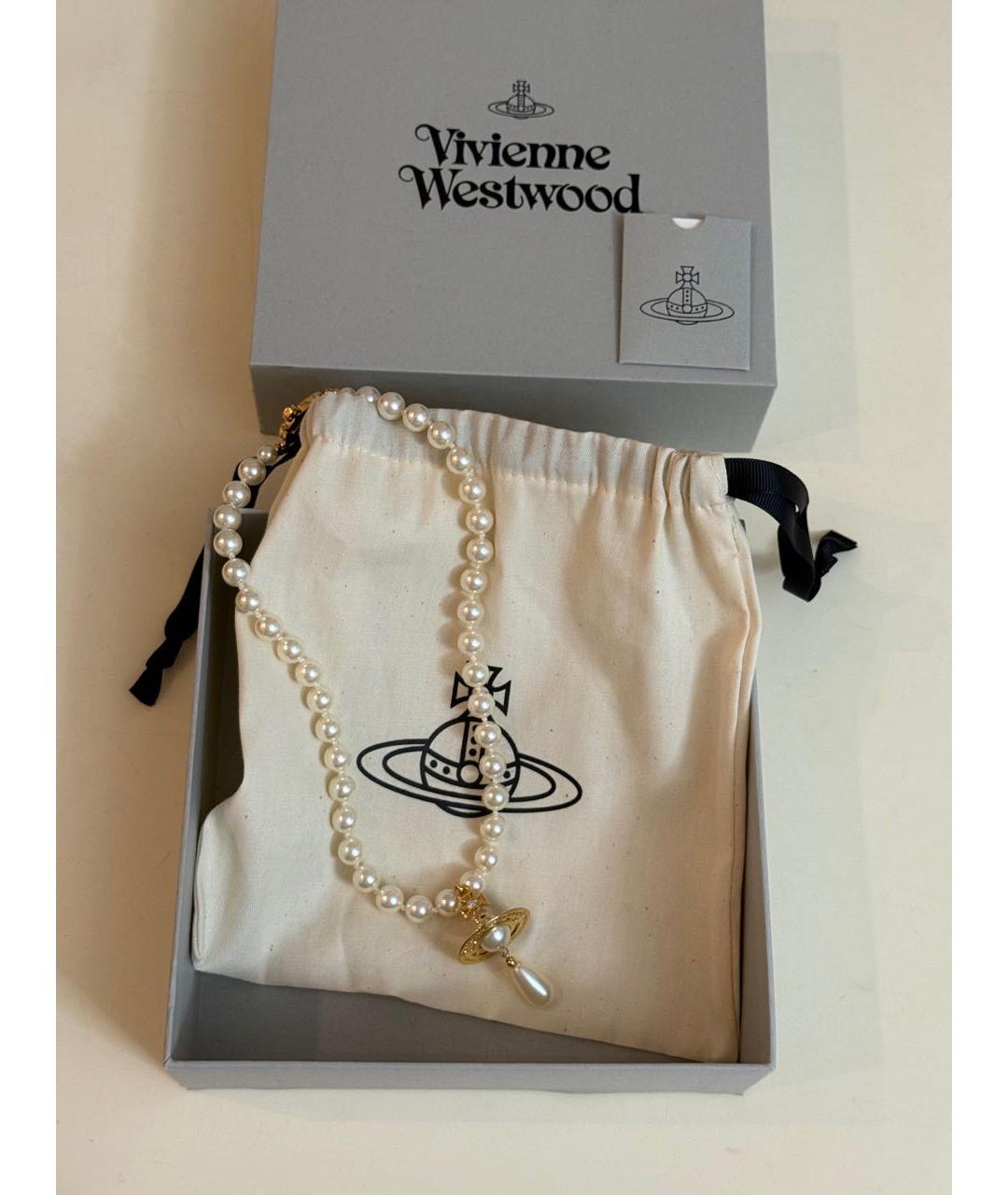 VIVIENNE WESTWOOD Белое жемчужное колье, фото 2