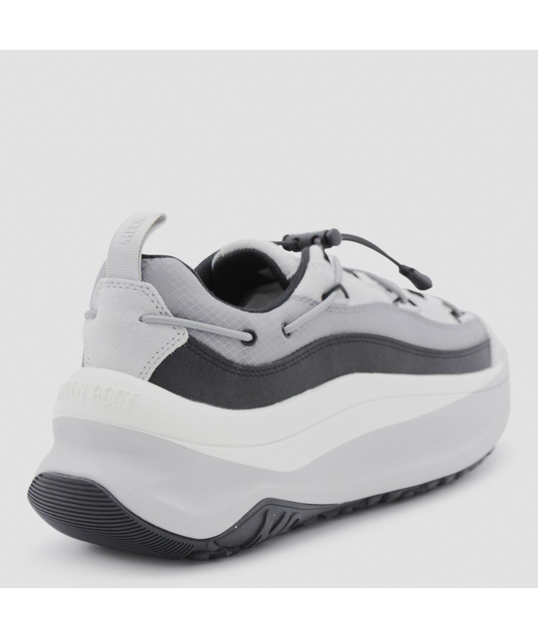 MOON BOOT Серые синтетические низкие кроссовки / кеды, фото 3