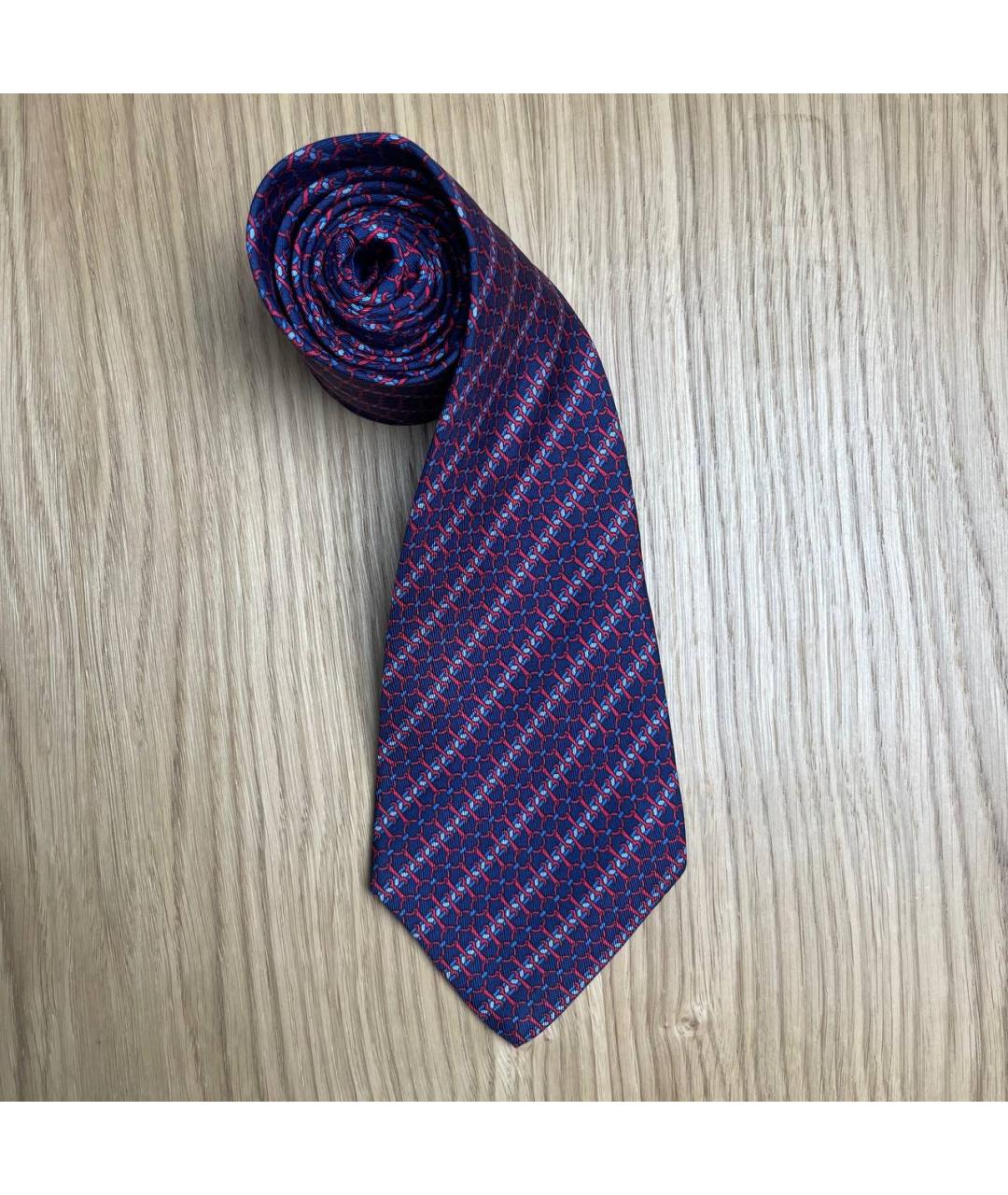 HERMES Синий шелковый галстук, фото 5