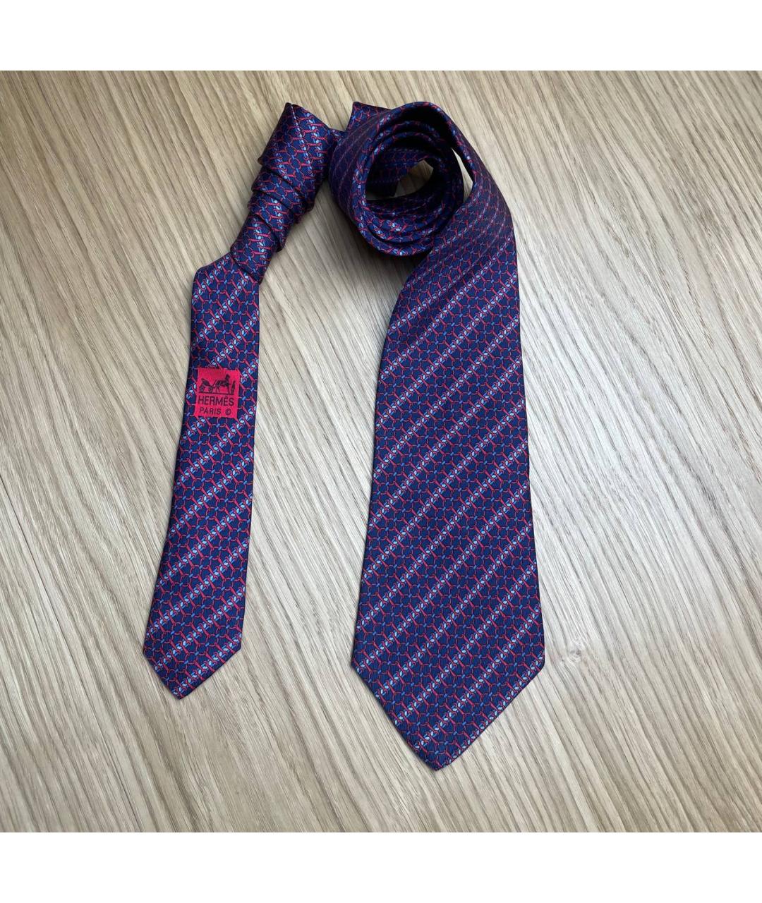 HERMES Синий шелковый галстук, фото 3