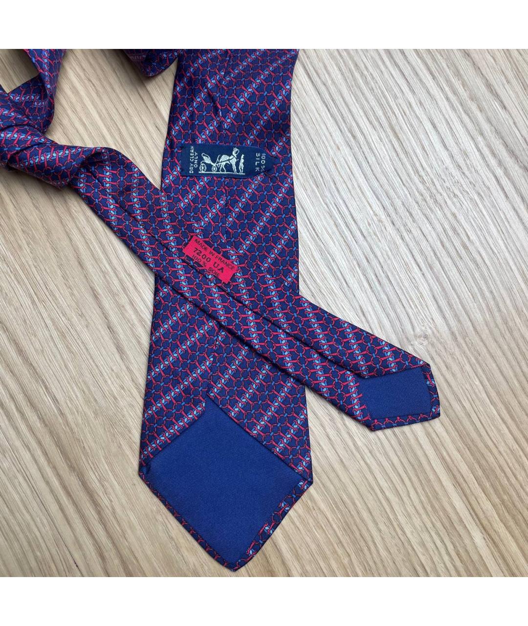 HERMES Синий шелковый галстук, фото 4