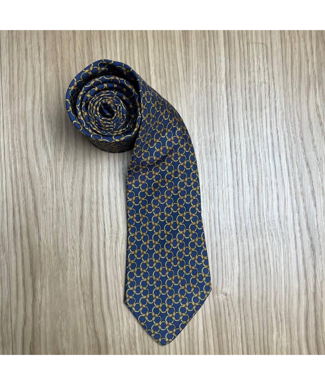 HERMES Синий шелковый галстук, фото 5