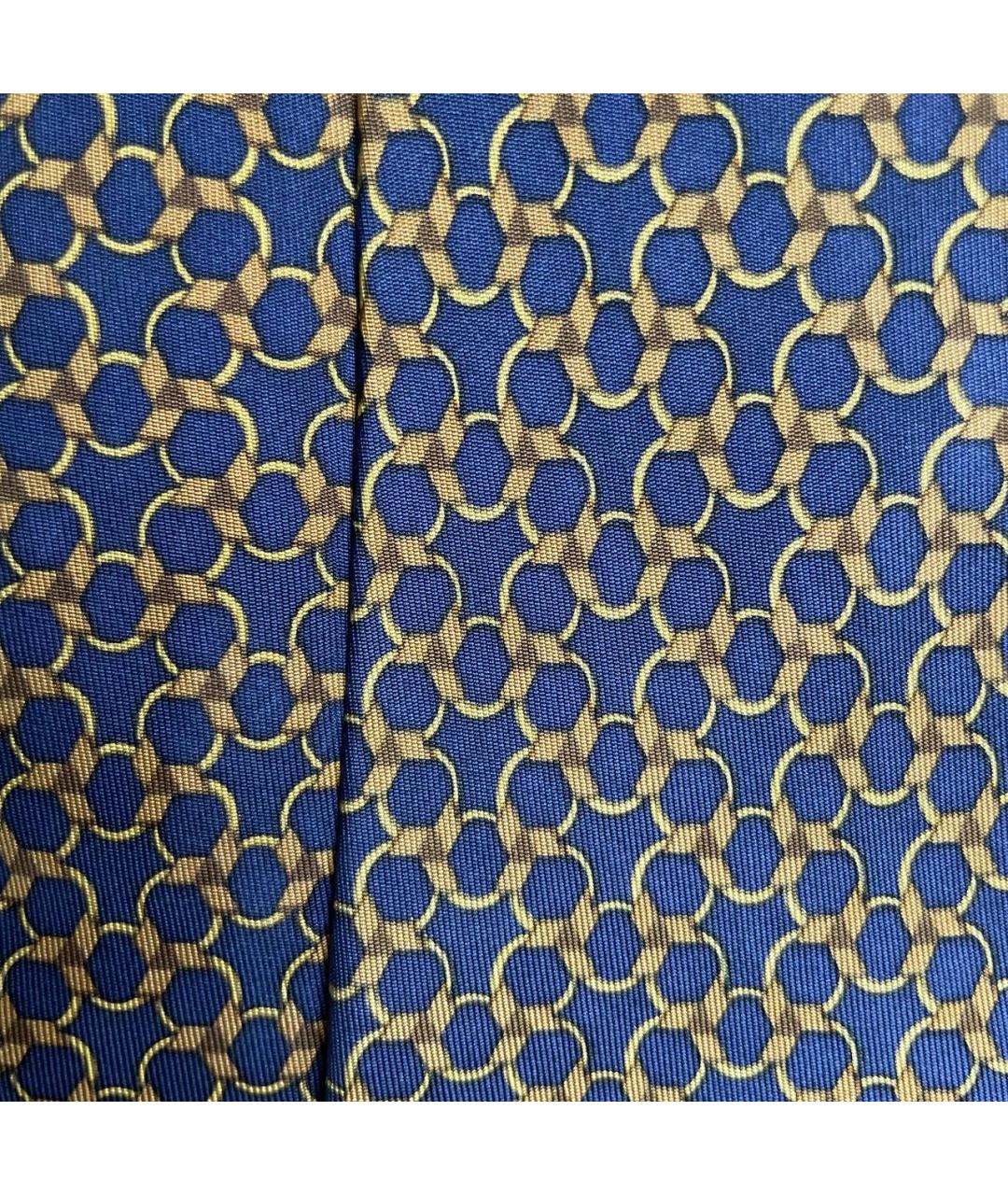 HERMES Синий шелковый галстук, фото 2