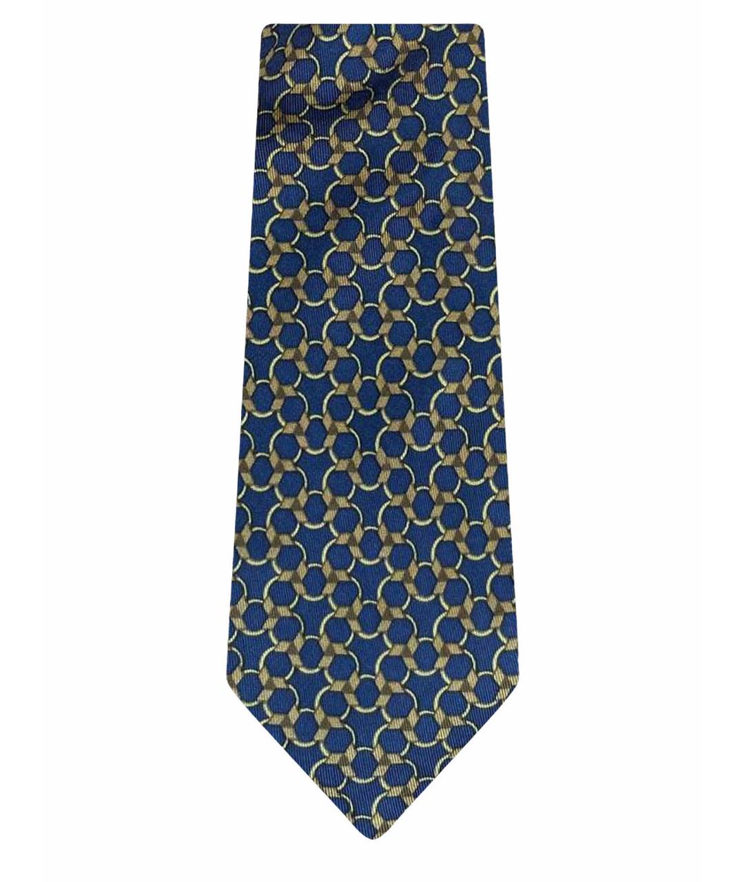 HERMES Синий шелковый галстук, фото 1