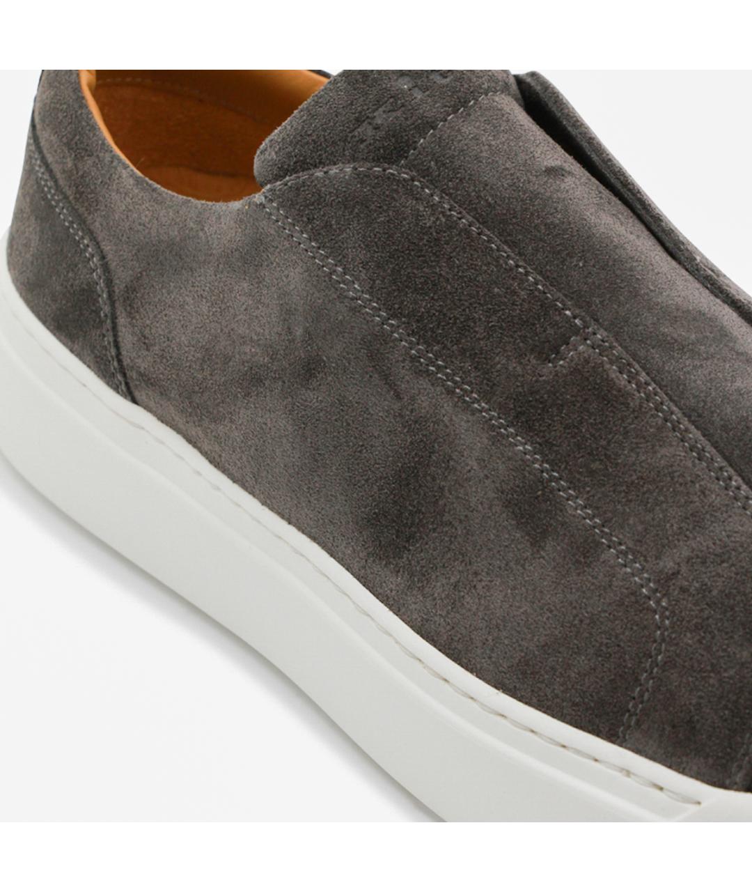 KITON Антрацитовые замшевые слипоны, фото 4