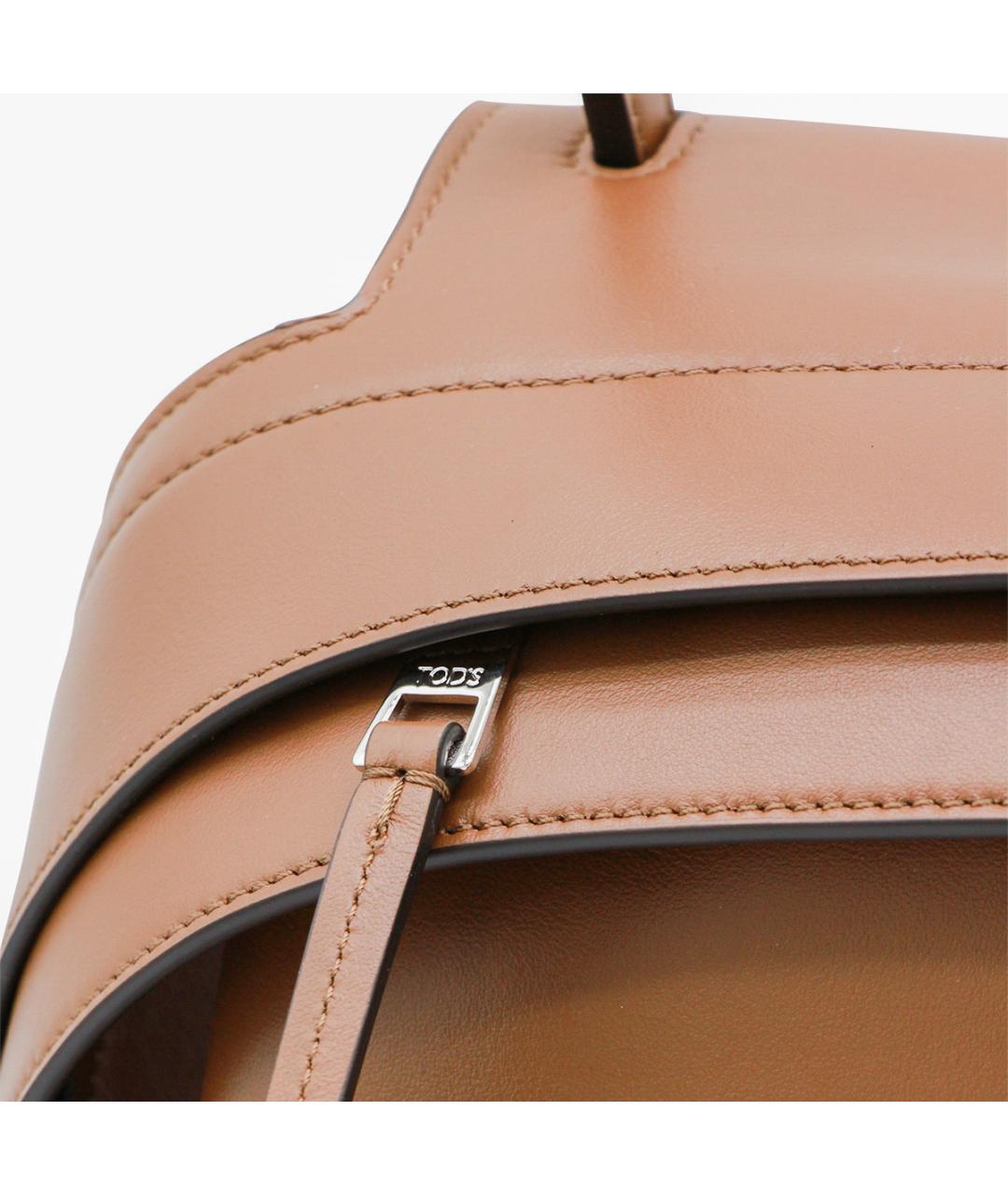 TOD'S Коричневая кожаная сумка с короткими ручками, фото 4