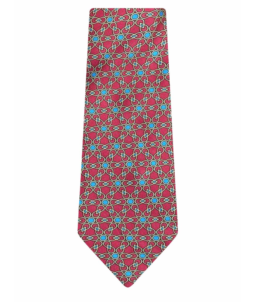 HERMES Красный шелковый галстук, фото 1