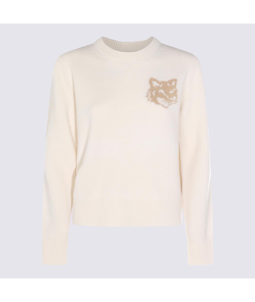 MAISON KITSUNE Бежевый шерстяной джемпер / свитер, фото 4