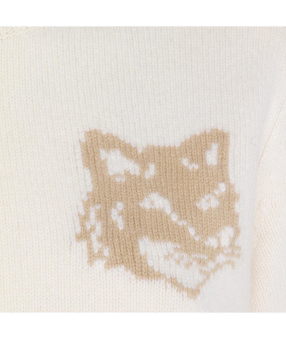 MAISON KITSUNE Бежевый шерстяной джемпер / свитер, фото 3