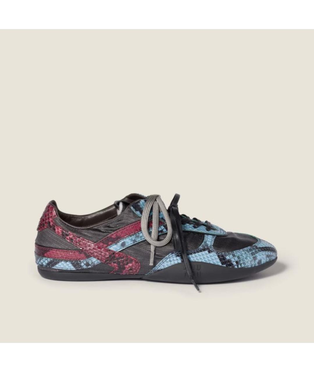 MIU MIU Черные кожаные кеды, фото 2