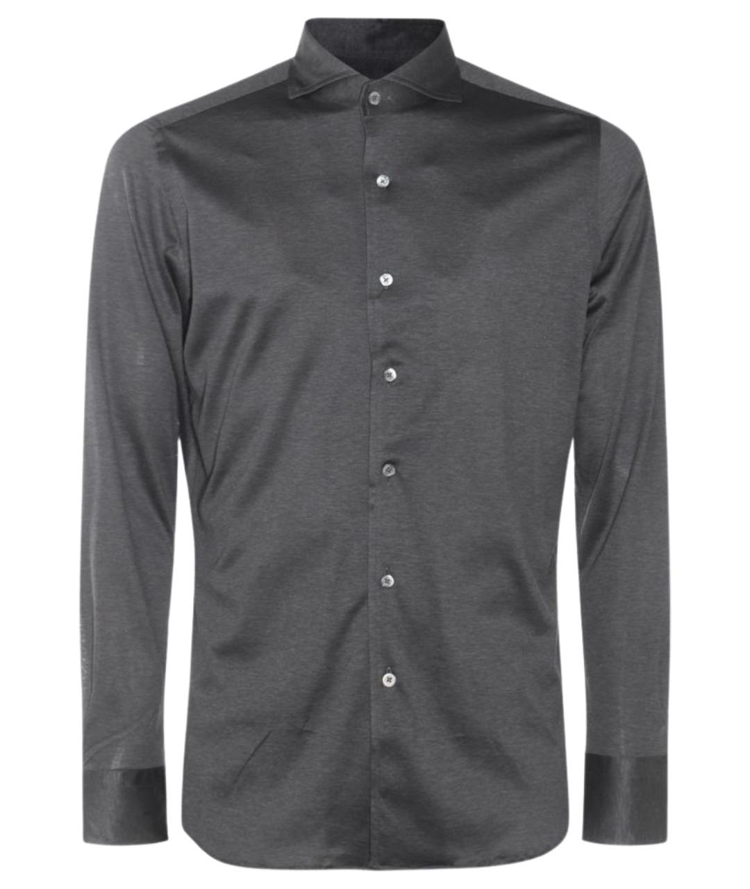 CANALI Серая хлопковая кэжуал рубашка, фото 1