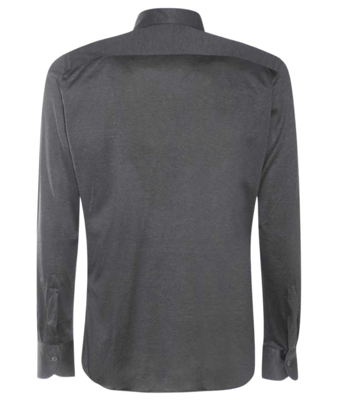 CANALI Серая хлопковая кэжуал рубашка, фото 2