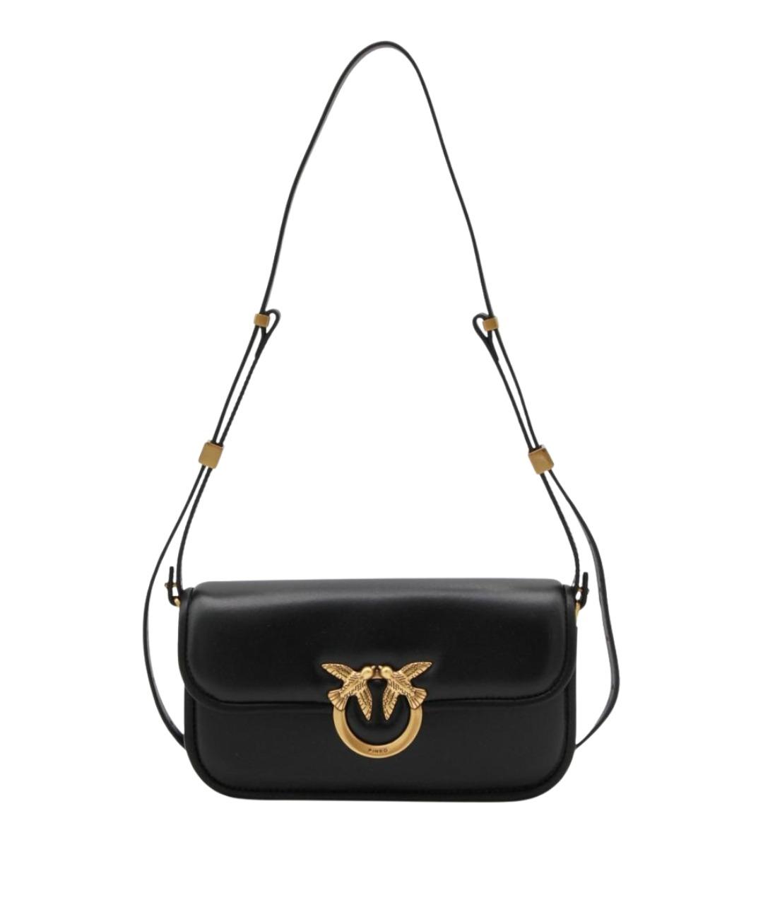 PINKO Черная кожаная сумка через плечо, фото 1