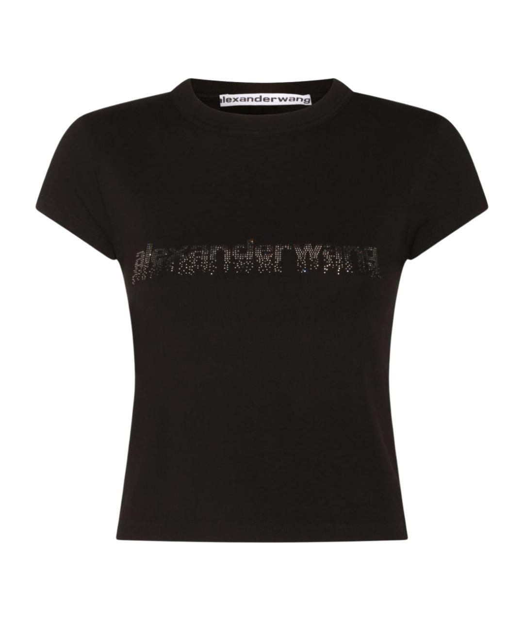 ALEXANDER WANG Черная хлопковая футболка, фото 1