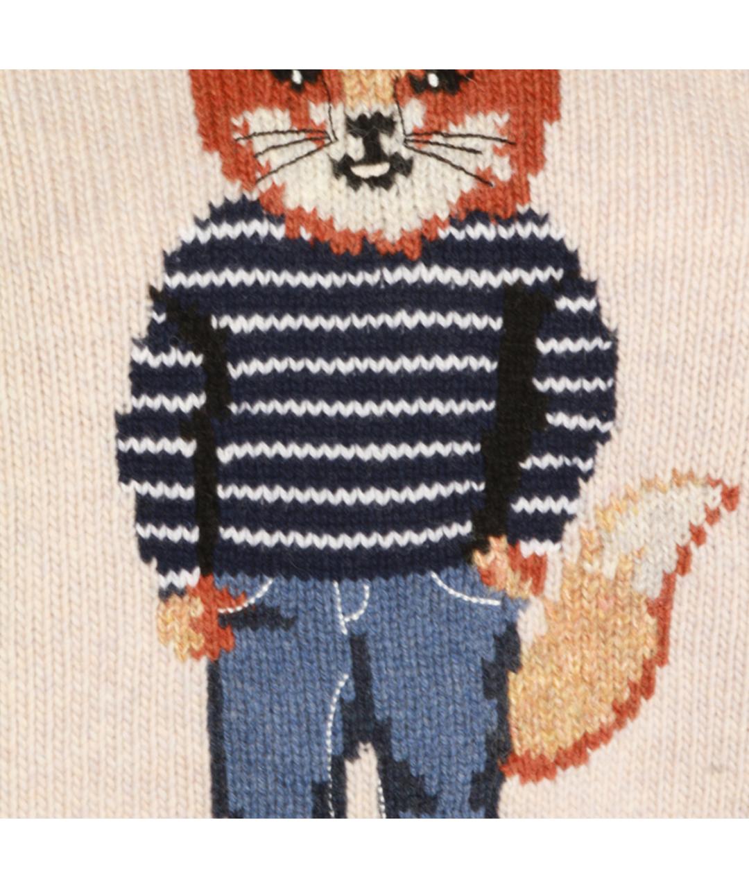 MAISON KITSUNE Бежевый шерстяной джемпер / свитер, фото 3