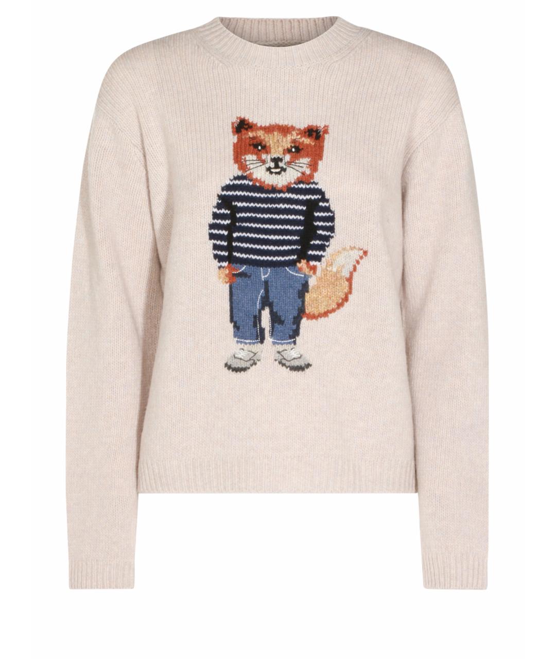 MAISON KITSUNE Бежевый шерстяной джемпер / свитер, фото 1