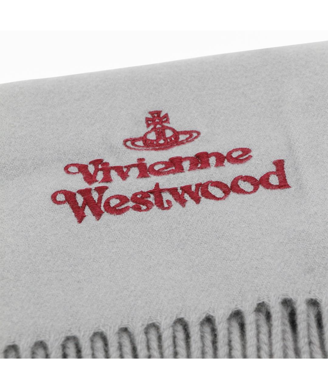 VIVIENNE WESTWOOD Серый шерстяной шарф, фото 2