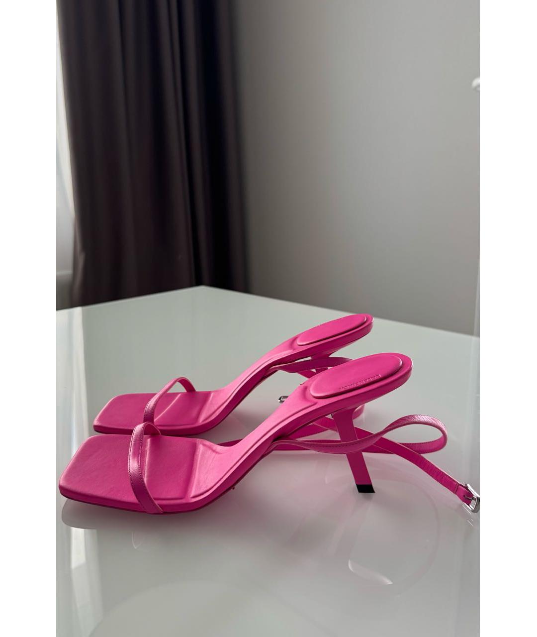 BALENCIAGA Фуксия кожаные босоножки, фото 7