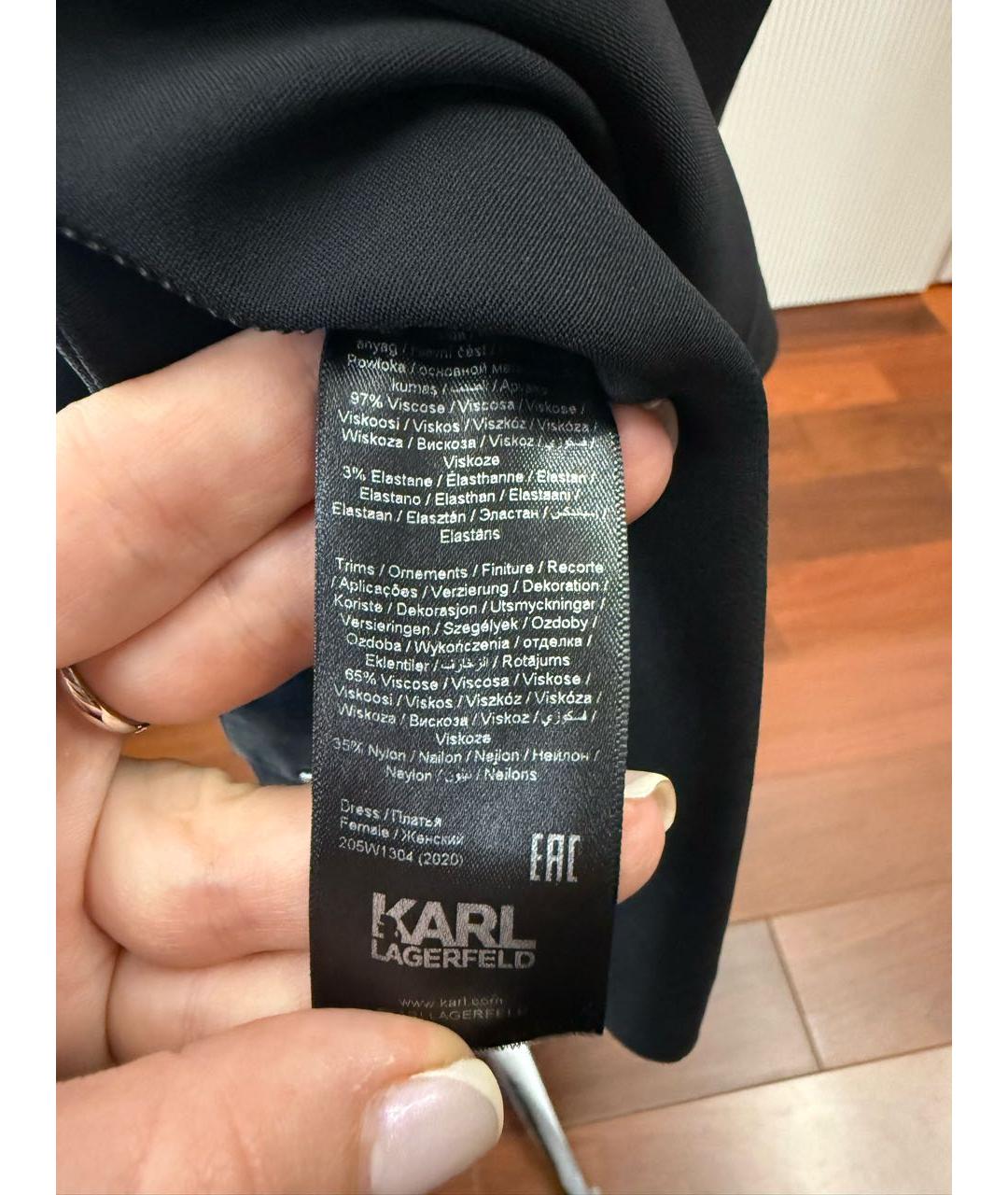 KARL LAGERFELD Черное вискозное платье, фото 5