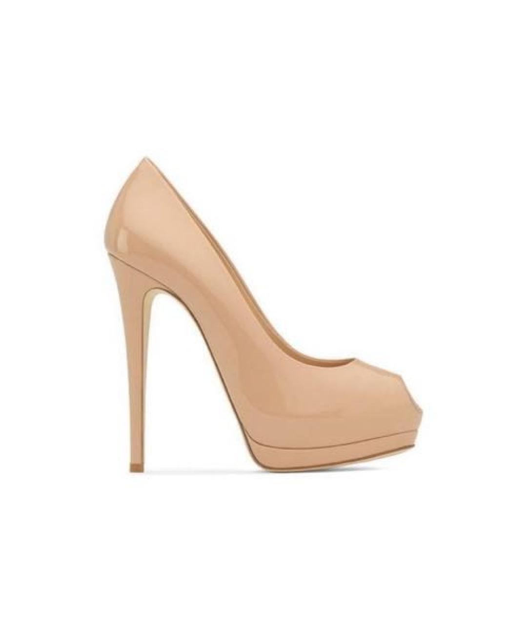GIUSEPPE ZANOTTI DESIGN Бежевые туфли из лакированной кожи, фото 9