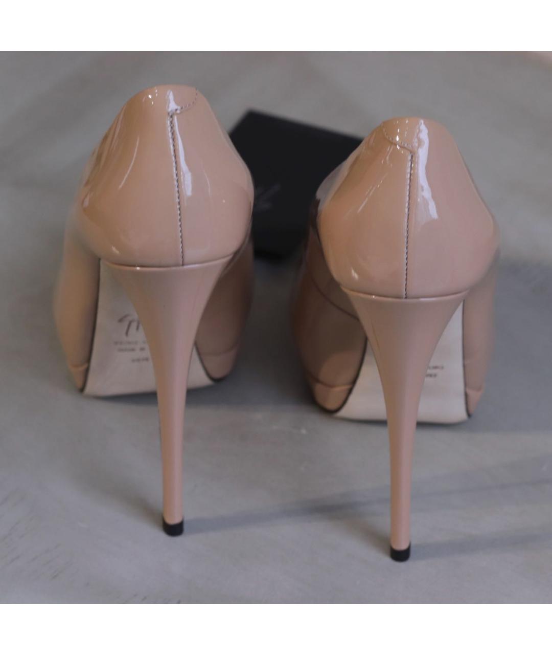 GIUSEPPE ZANOTTI DESIGN Бежевые туфли из лакированной кожи, фото 6