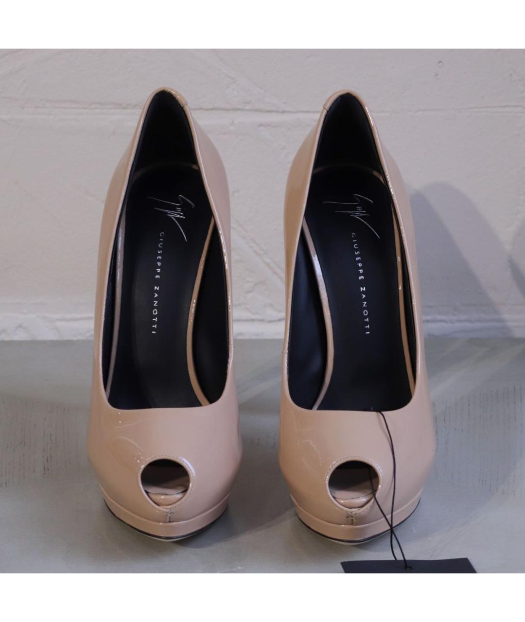 GIUSEPPE ZANOTTI DESIGN Бежевые туфли из лакированной кожи, фото 2