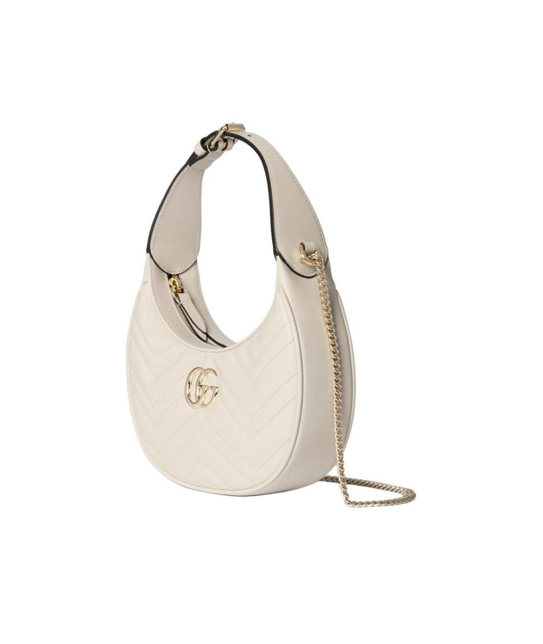 GUCCI Бежевая кожаная сумка с короткими ручками, фото 2