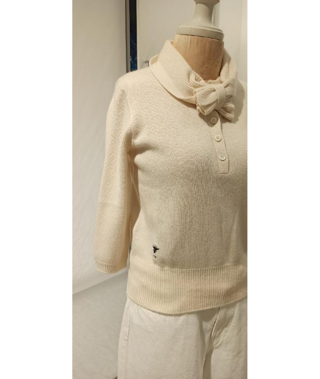 CHRISTIAN DIOR Бежевый кашемировый джемпер / свитер, фото 4