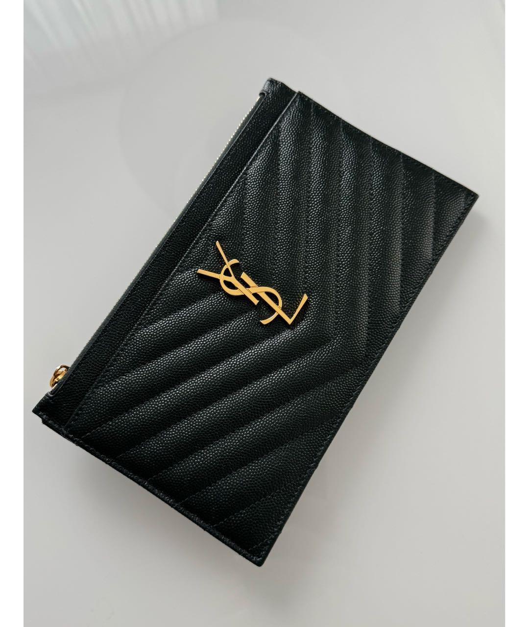 SAINT LAURENT Хаки кожаный кошелек, фото 5