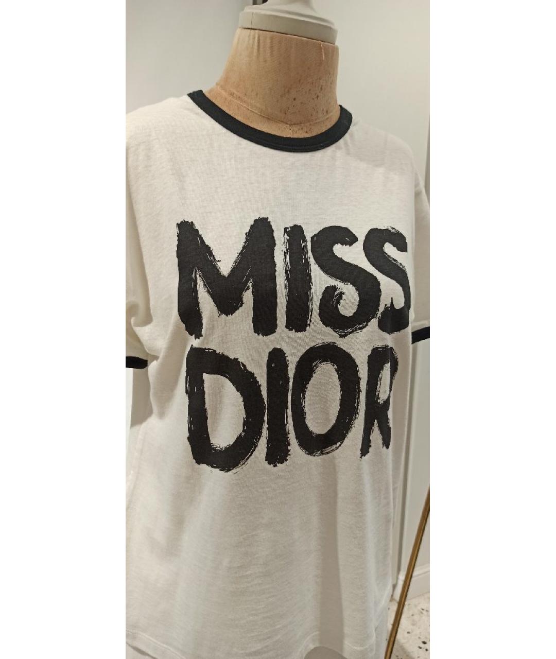 CHRISTIAN DIOR Белая хлопковая футболка, фото 4