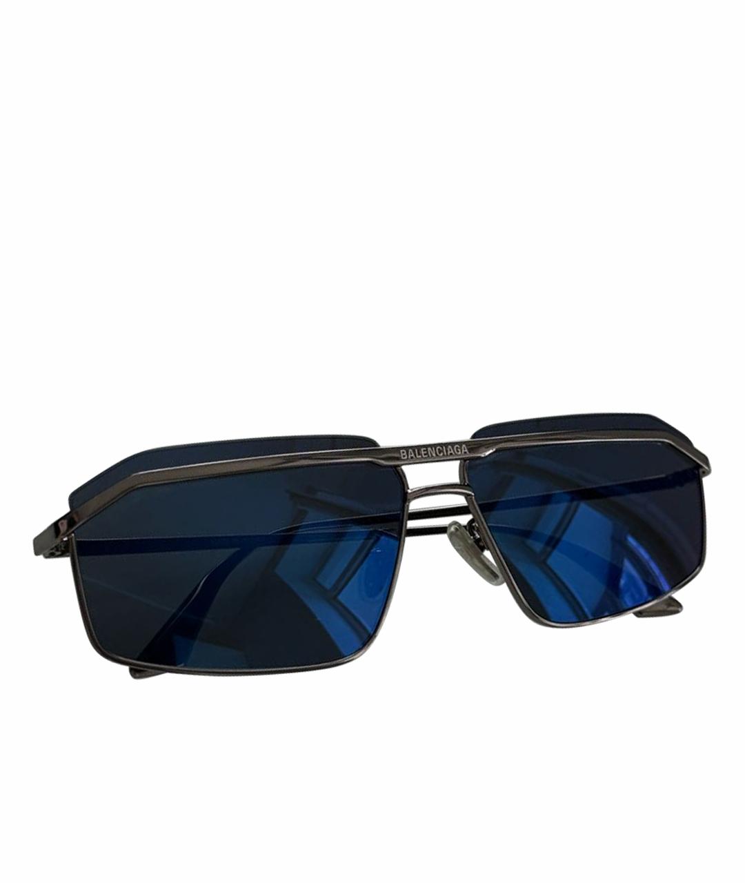 BALENCIAGA Синие металлические солнцезащитные очки, фото 1