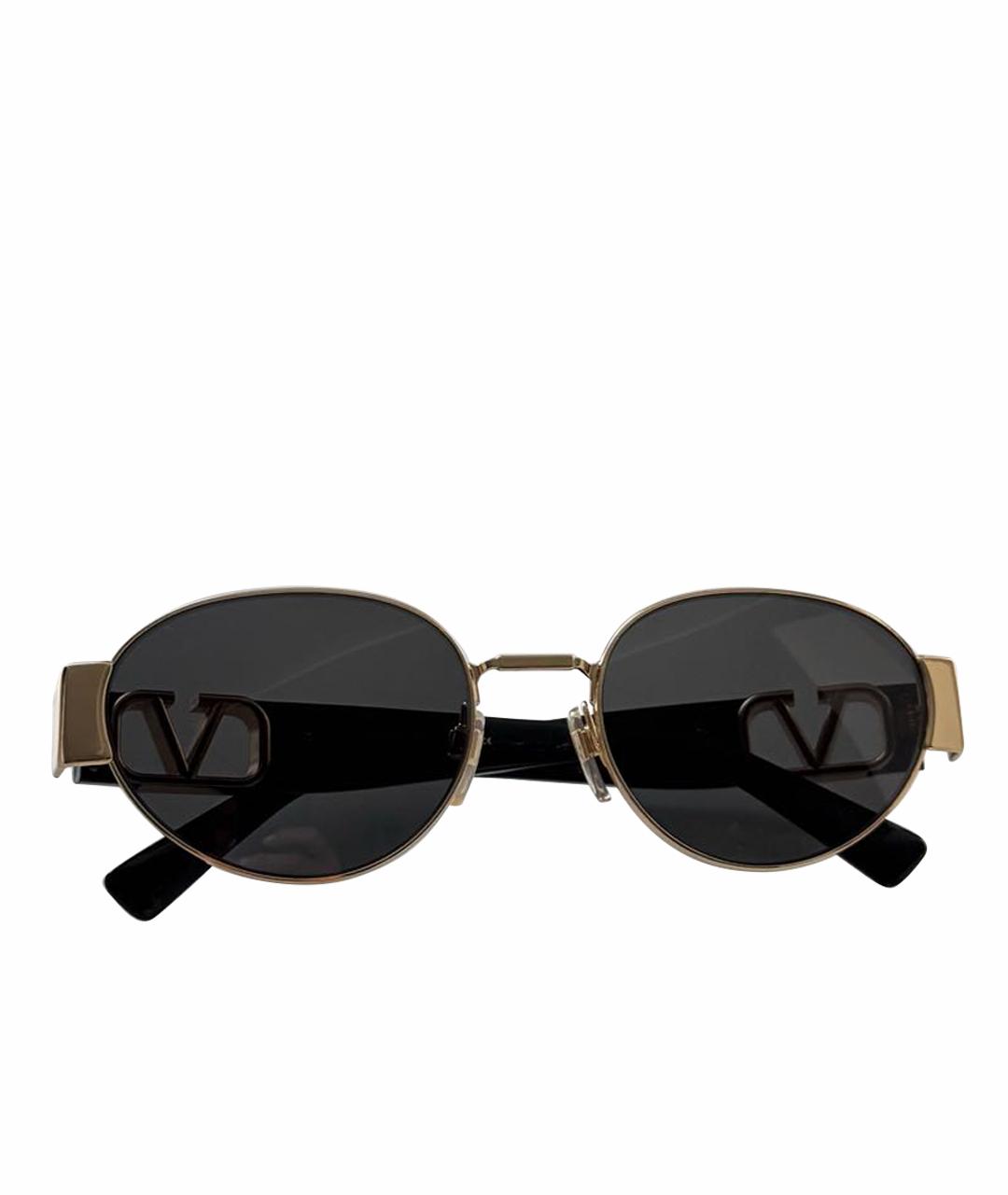 VALENTINO Черные металлические солнцезащитные очки, фото 1