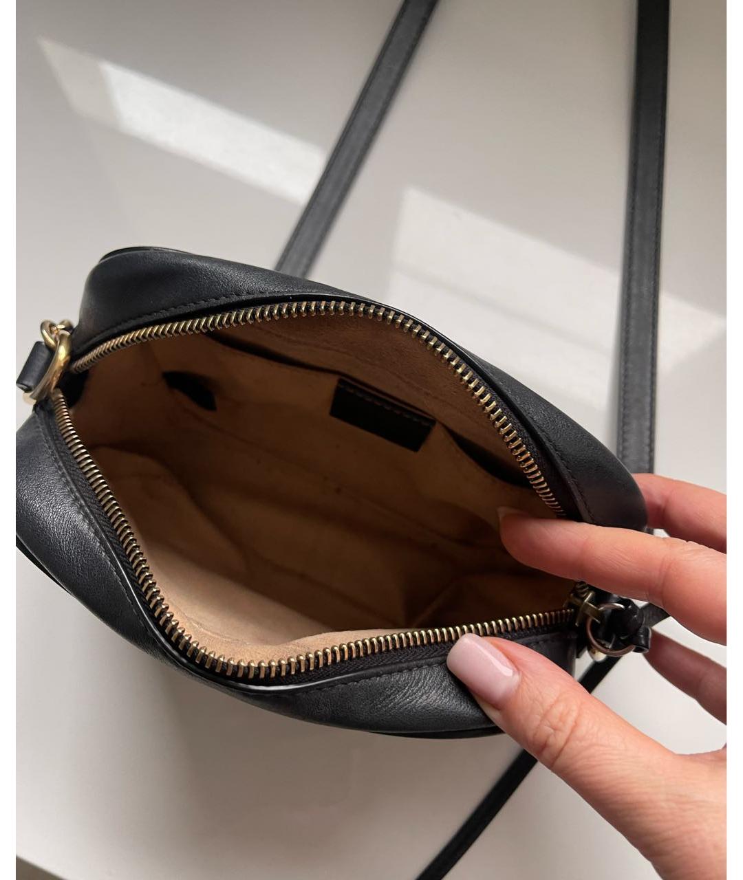 GUCCI Черная кожаная сумка через плечо, фото 4