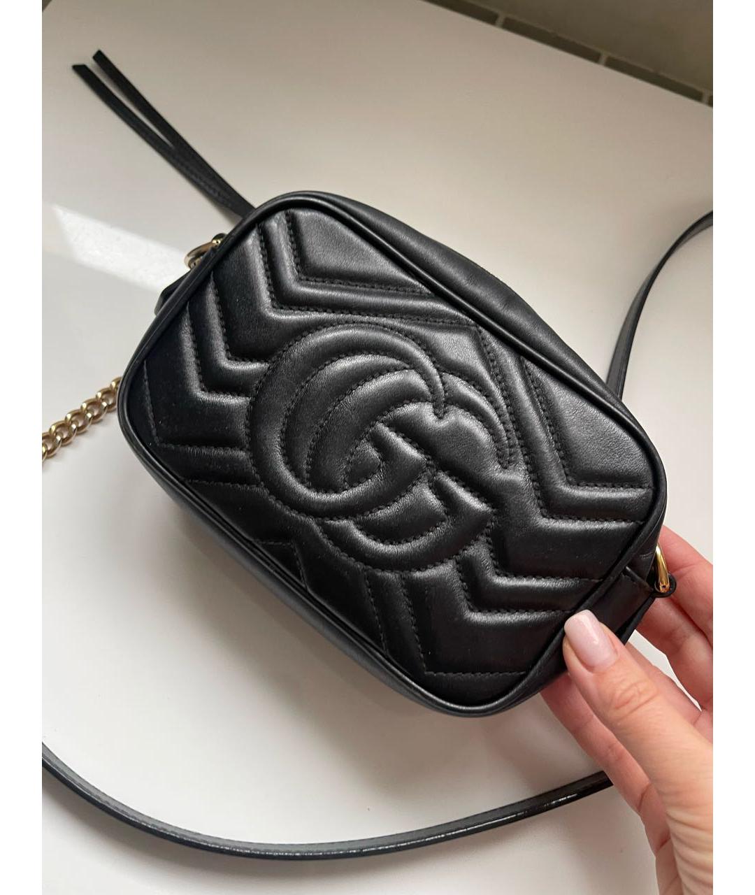 GUCCI Черная кожаная сумка через плечо, фото 3