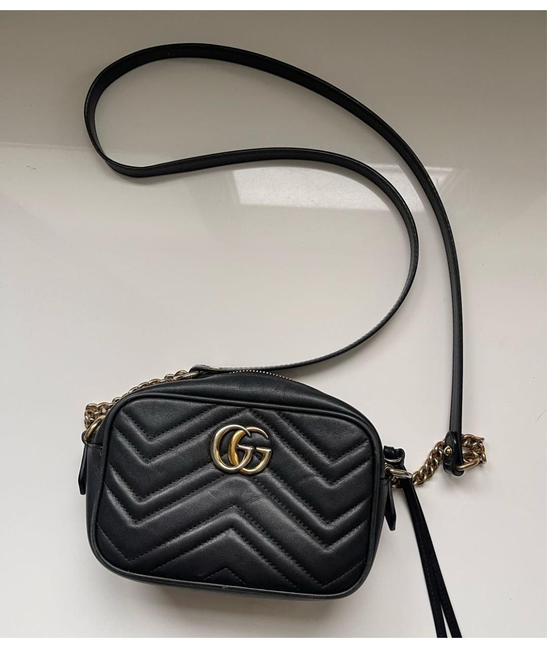 GUCCI Черная кожаная сумка через плечо, фото 5