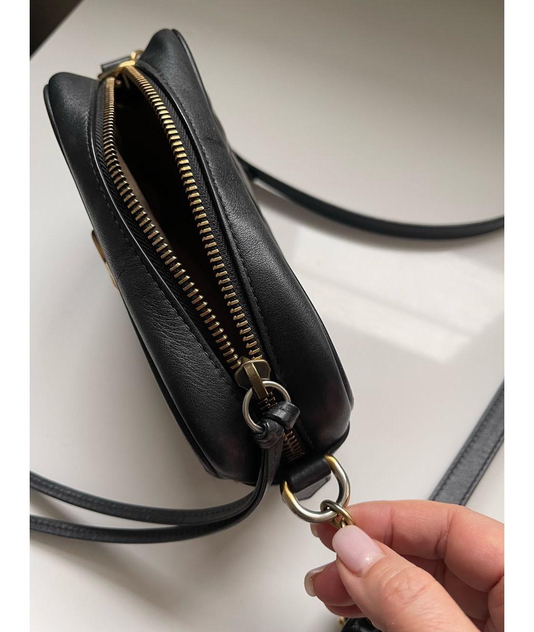 GUCCI Черная кожаная сумка через плечо, фото 6