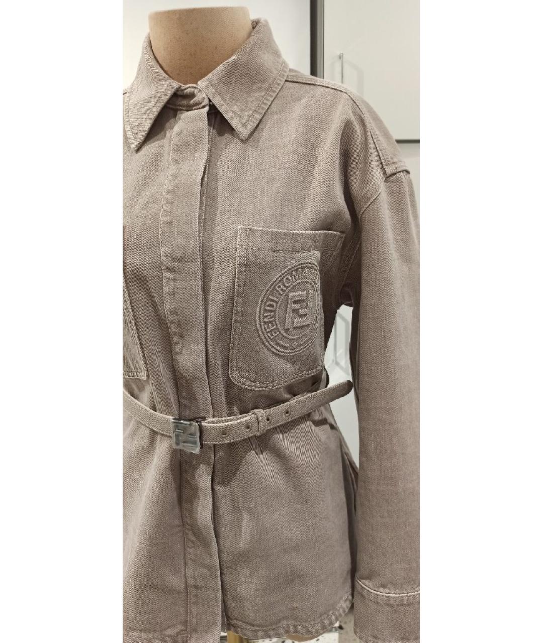 FENDI Бежевая хлопковая куртка, фото 4