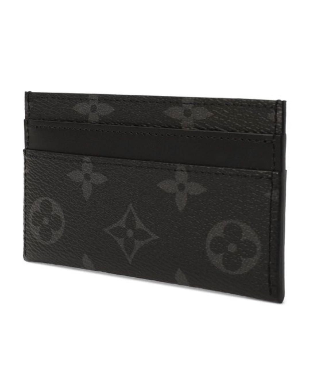 LOUIS VUITTON Черный кожаный кардхолдер, фото 2