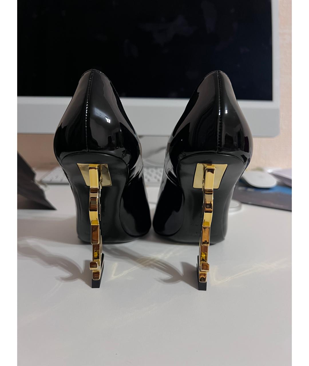 YVES SAINT LAURENT BEAUTY Черные кожаные туфли, фото 3