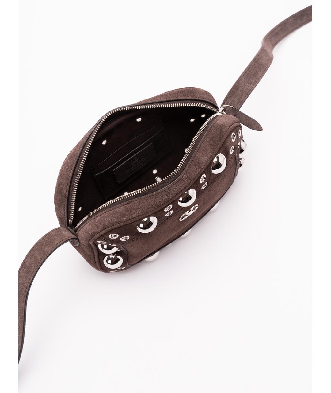 VALENTINO Коричневая замшевая сумка через плечо, фото 5