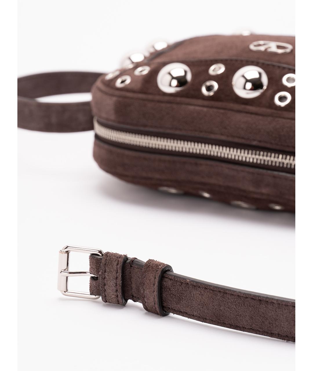 VALENTINO Коричневая замшевая сумка через плечо, фото 4