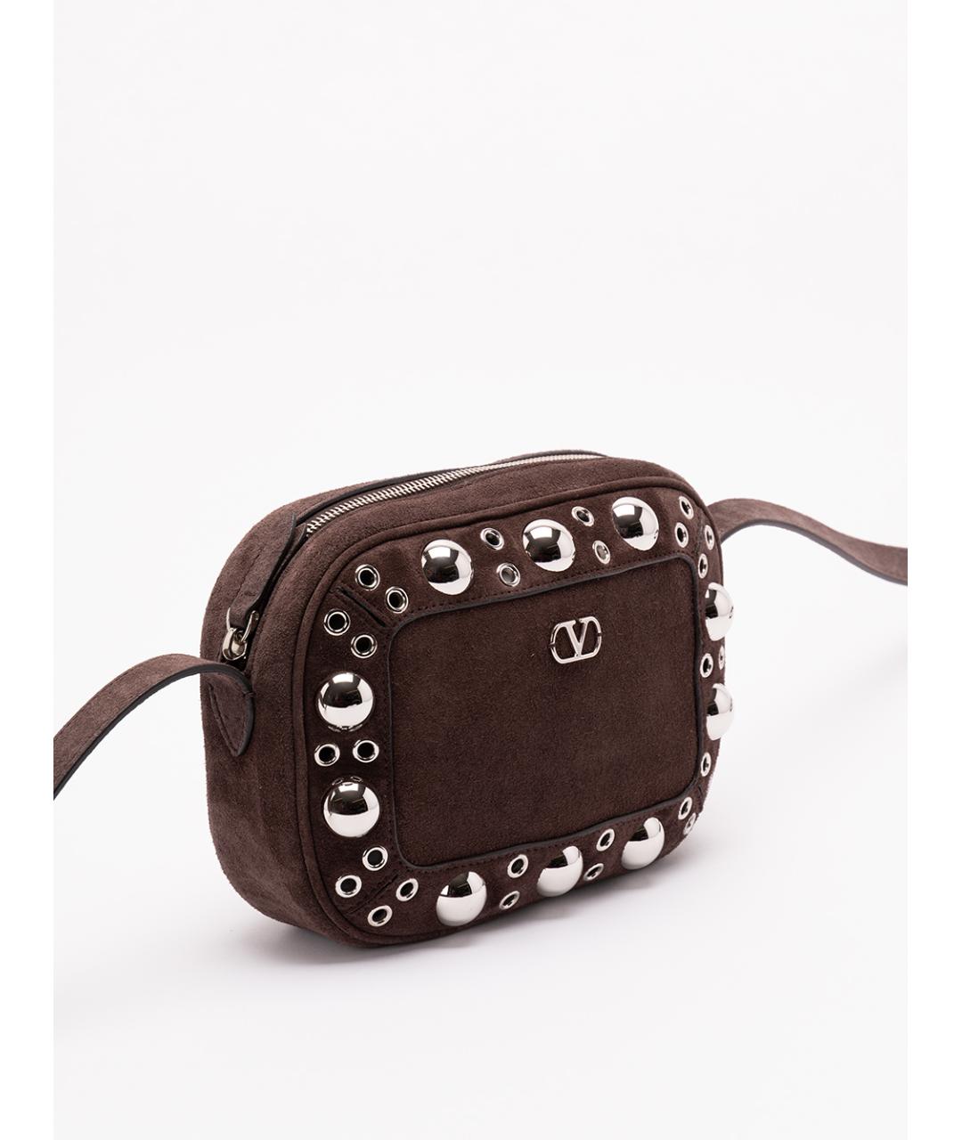 VALENTINO Коричневая замшевая сумка через плечо, фото 3
