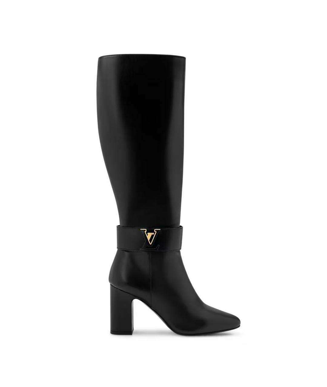 LOUIS VUITTON Черные кожаные сапоги, фото 2