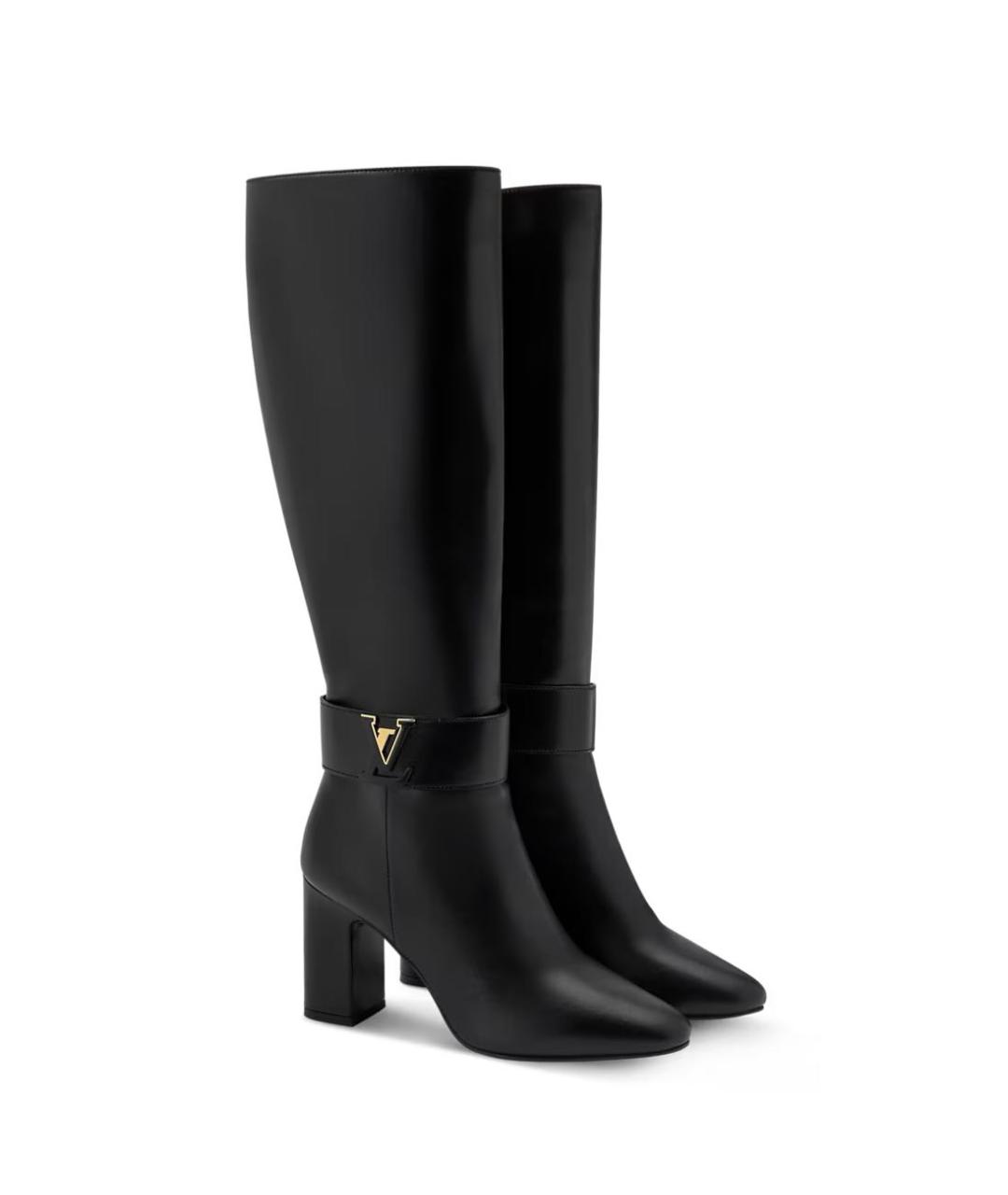LOUIS VUITTON Черные кожаные сапоги, фото 5