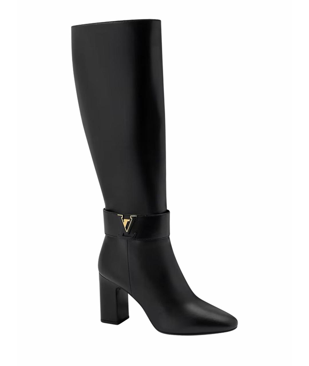 LOUIS VUITTON Черные кожаные сапоги, фото 1