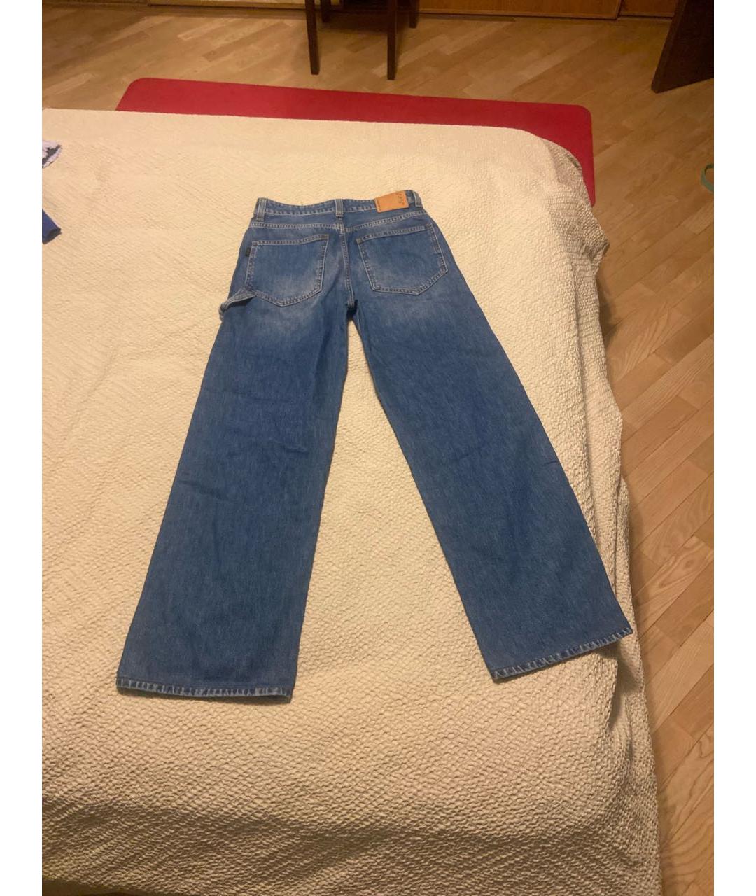 HAIKURE Синие хлопковые прямые джинсы, фото 3